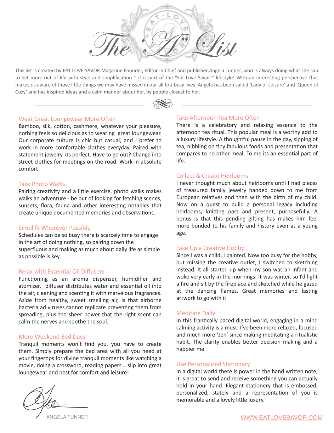 The "A List" Everyday Luxury Living and Lounging 3 the a list 2016 spring 1 The "A List" Everyday Luxury Living and Lounging - EAT LOVE SAVOR International Luxury Lifestyle Magazine