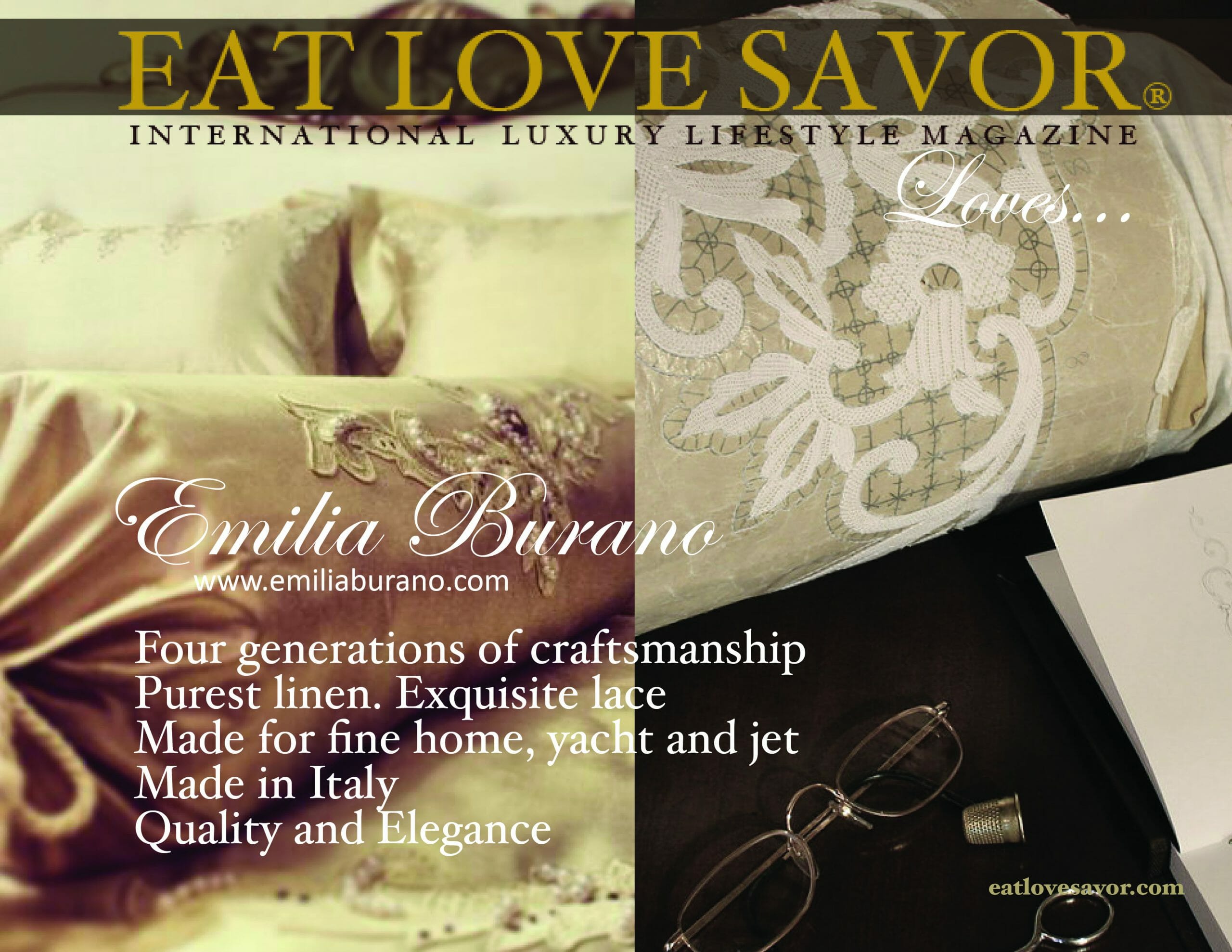 EAT LOVE SAVOR LOVES ... Emilia Burano 2 luxury lifestyle magazine - eat love savor